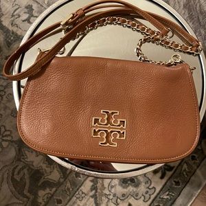Authentic Tory Burch Britten textured leather clutch